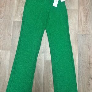 Good American Vibrant Green Flared Pants